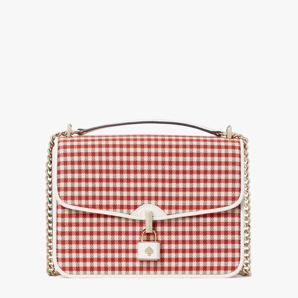 Kate Spade Locket Plaid Large Flap Shoulder Bag - Picture 3 of 10